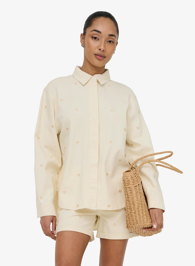 Only Onlvera Long Sleeve  Heart Denim Shirt