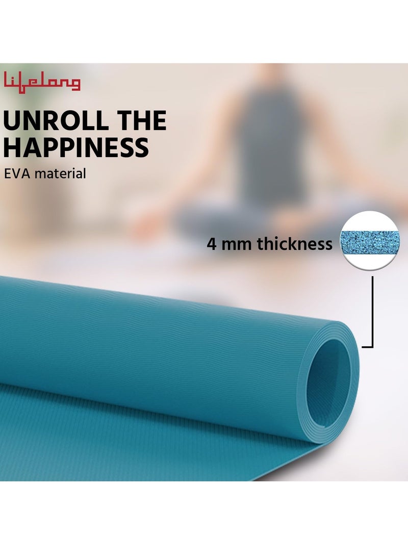 Lifelong Yoga mat for Women & Men EVA Material (4mm) Anti-Slip for Gym Workout  - Image 2
