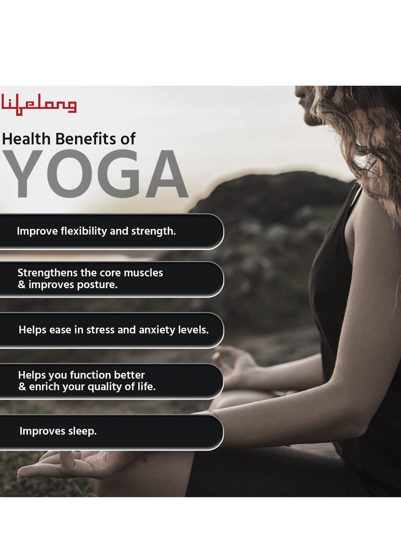 Lifelong Yoga mat for Women & Men EVA Material (4mm) Anti-Slip for Gym Workout  - Image 5
