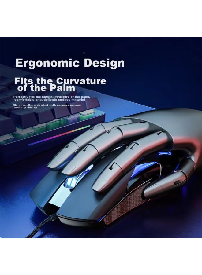HP Hp G260 Wired Gaming Mouse Rgb Light Ergonomic Design For Office Laptop Desktop Usb Universal Chicken Eating Cs Eternal Interstitial Lol Moonlight White - Image 4