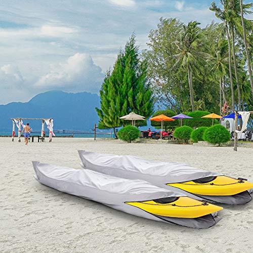 iCover i COVER 13ft Kayak Cover- Water Proof 600D Heavy Duty Kayaks/Canoe Covers Fits Canoes or Paddleboards up to 13ft Long and Beam Width up to 30in, Grey - Image 5