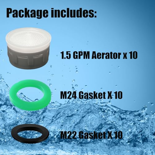 MOILINJAEY Faucet Aerator 1.5GPM Flow Limiter Insert Faucet Aerator Replacement Part Used for Bathroom or Kitchen Sink Faucet Filter Suitable for Internal and External Thread Faucet Aerators (20 PCS) - Image 3