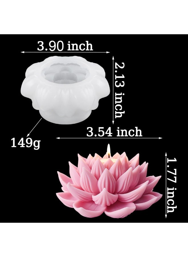 3D Lotus Candle Mold, Flower Silicone Mould for Scented Candle Soap Making, DIY Resin Epoxy Cement Gypsum Aromatherapy Home Decor - Image 4