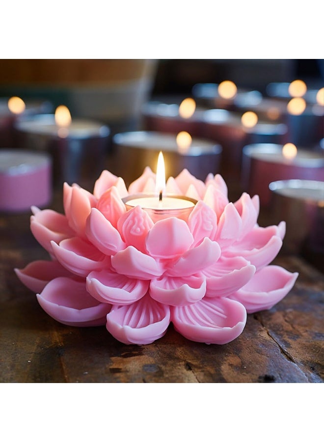 3D Lotus Candle Mold, Flower Silicone Mould for Scented Candle Soap Making, DIY Resin Epoxy Cement Gypsum Aromatherapy Home Decor - Image 2