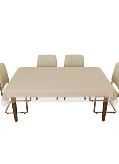 Kuber Industries Kuber Industries Dining Table Cover | Kitchen Dining Tablecloth | 6 Seater Dining Table Cover | Dining Table Cover for Hall Décor | Dot Design Tablecloth | DTC | 60x90 | Golden  - Image 1