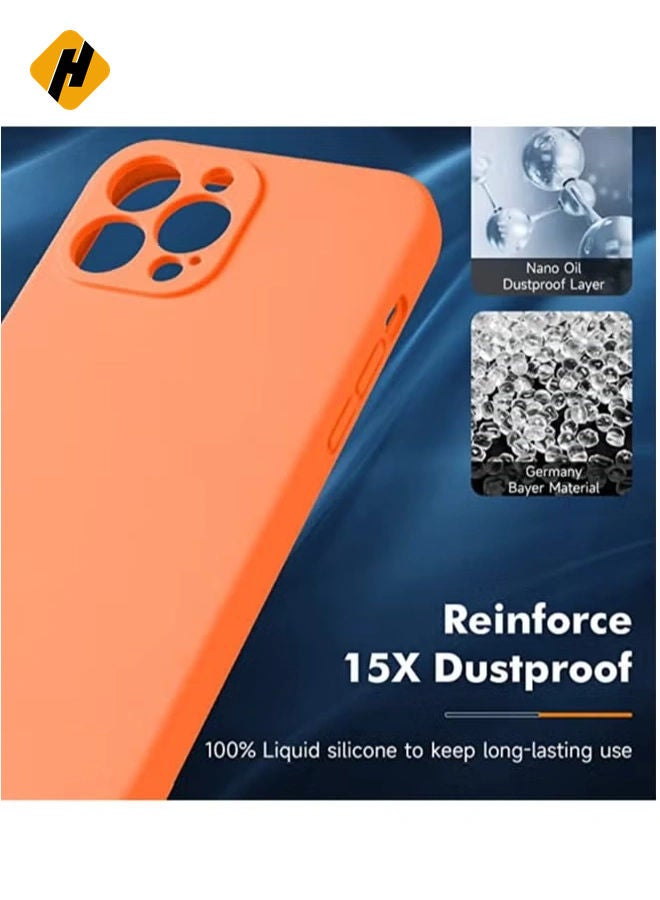 HuHa iPhone 14 Pro Max, [Compatible with MagSafe] [Soft Microfiber Lining] Shockproof Slim Silicone Phone Case for iPhone 14 Pro Max,6.7 inch,Orange - Image 4