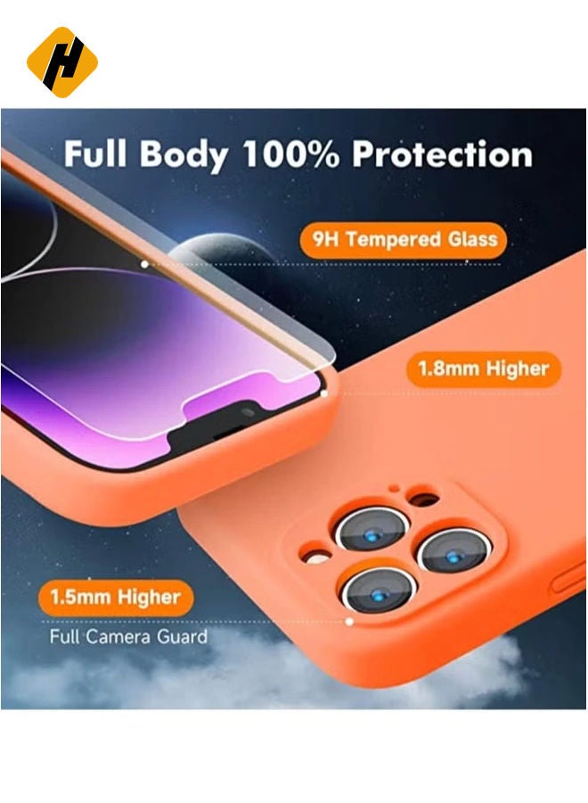 HuHa iPhone 14 Pro Max, [Compatible with MagSafe] [Soft Microfiber Lining] Shockproof Slim Silicone Phone Case for iPhone 14 Pro Max,6.7 inch,Orange - Image 5