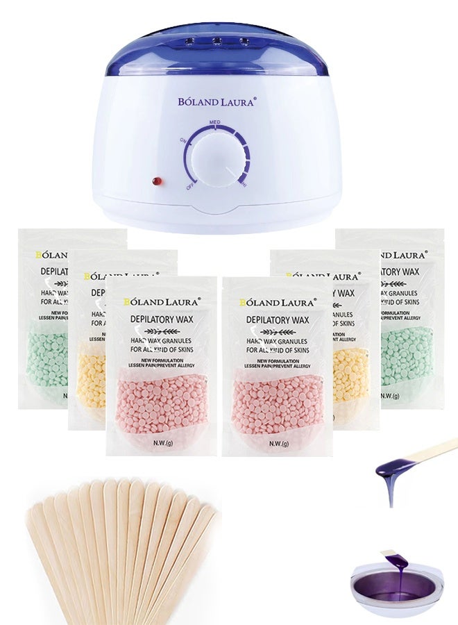 BOLAND LAURA Hair Removal Kit: Wax Heater + 600g Wax + 40 Wooden Wax Sticks - Image 1
