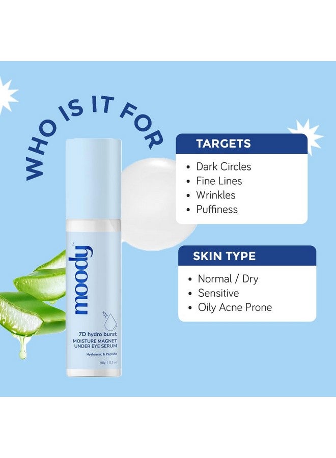  مودي سيروم 7D Hydro Burst تحت العين مع ببتيدات الهيالورونيك وفيتامين E للهالات السوداء والانتفاخ | كريم العين للتجاعيد والخطوط الدقيقة | خالي من الكبريتات ونباتي | رجال ونساء | 9.8 جم - Image 4