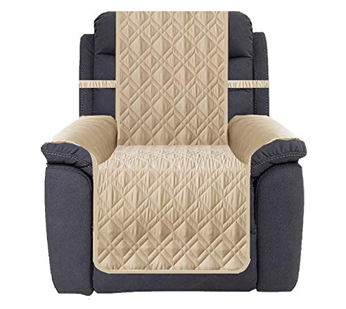 Ameritex Waterproof Nonslip Recliner Cover Stay in Place Dog Chair Cover Furniture Protector Ideal Recliner Slipcovers for Pets and Kids 23 Beige