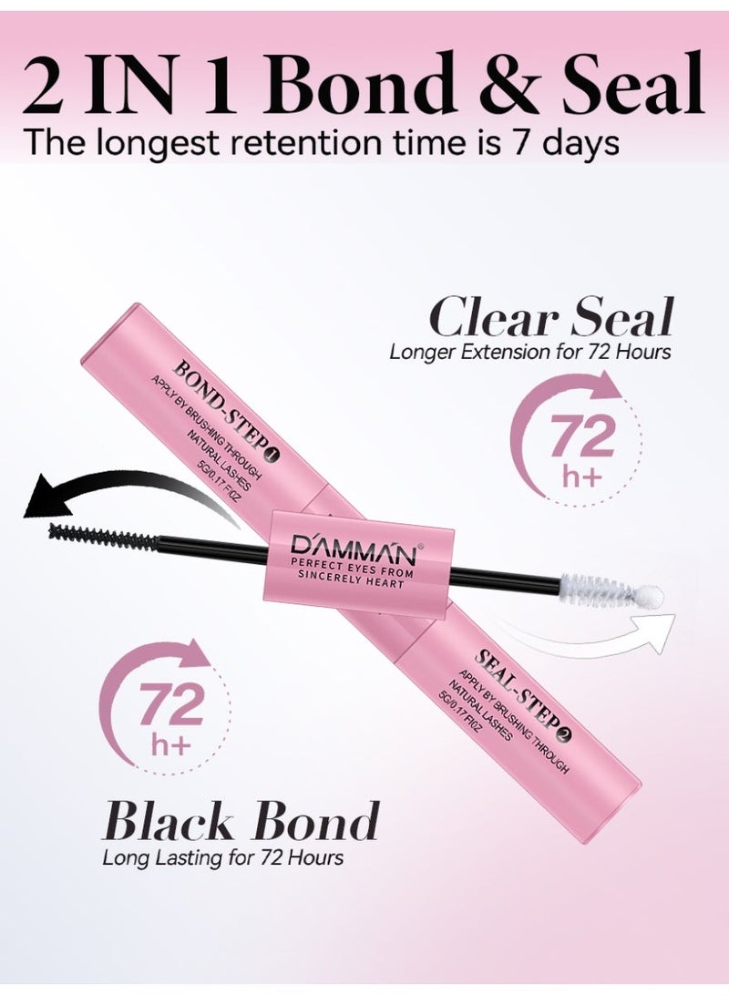 D'AMMA'N Lash Bond and Seal Cluster Lash Glue False Lash Adhesive Upgraded 2 in 1 DIY Eyelash Extension Adhesive Glue Super Strong Hold 72 Hours Waterproof Cluster Eyelash Glue - Image 5