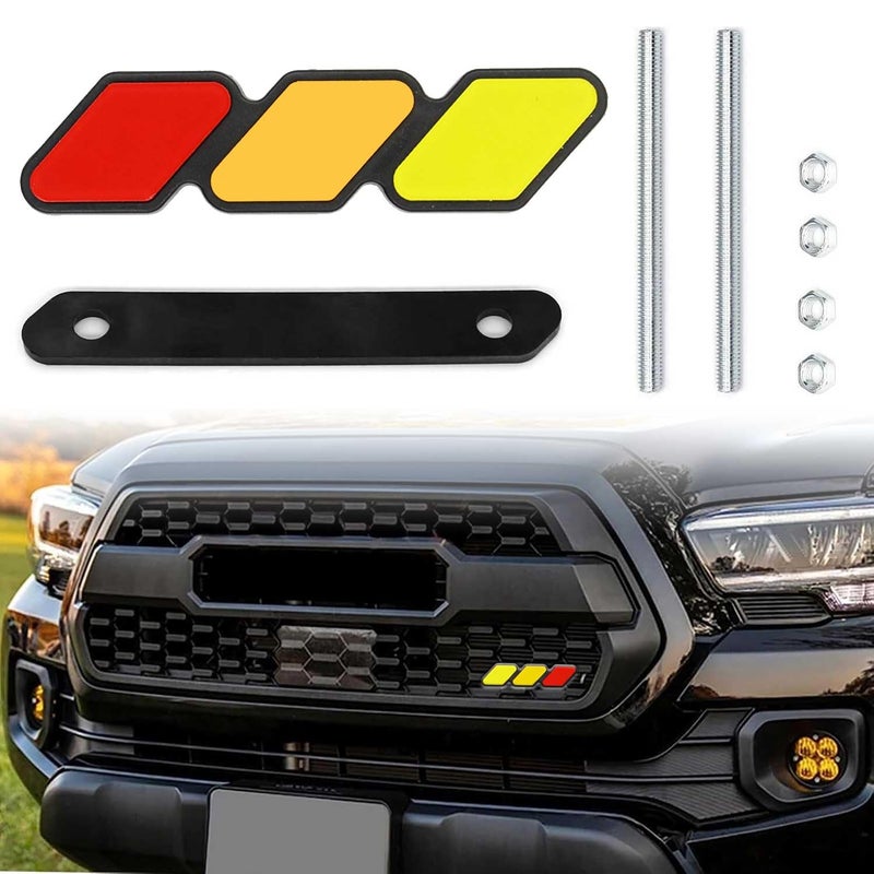 zougon TriColor Grille Badge Emblem Decoration Fit for Tacoma 4Runner Tundra Sequoia Rav4 Highlander Accessories Car Truck Label - Image 3