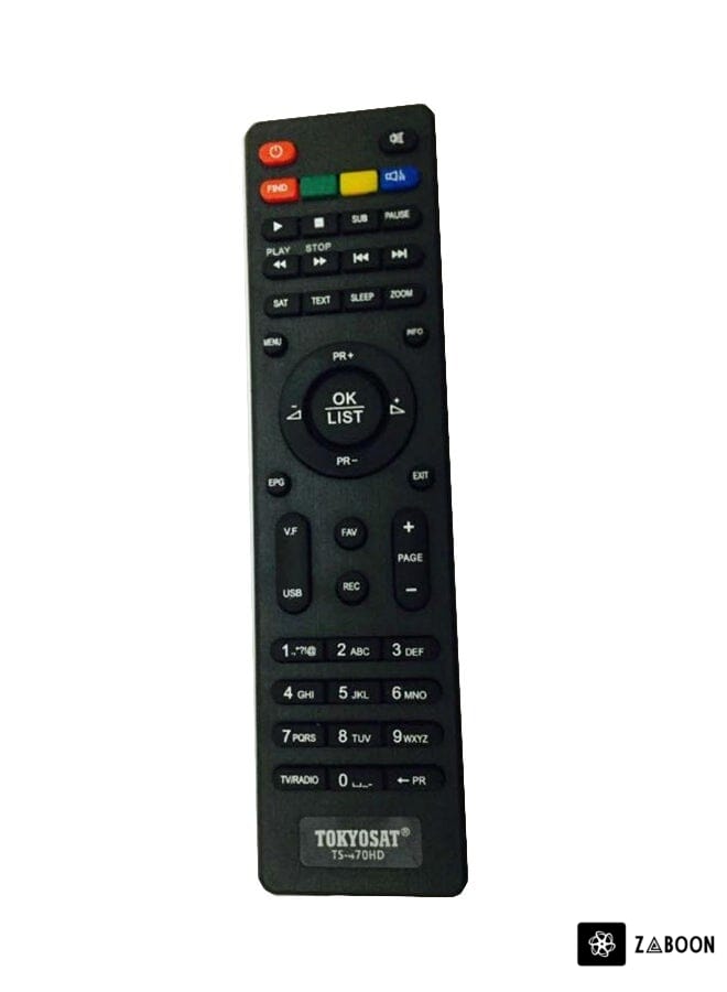 Zaboon Remote Control For Satellite Receiver Black