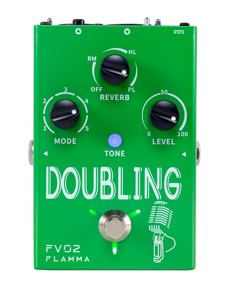 FLAMMA FV02 Vocal Processor Doubling Effects Pedal Voice Duplicate Vocal Effects Stompbox Mic Amplifier with Reverb Chorus Effects Support Multiple Vocal Modes for Vocalists Guitarists - Image 1