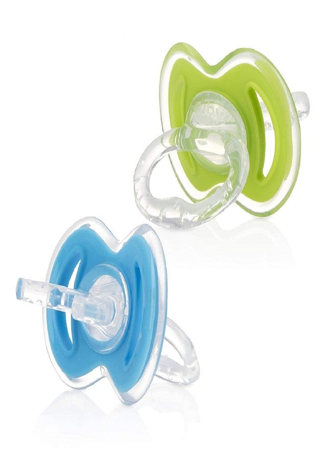 Nuby Gum-EEZ Pacifier Teethers, 2 Pack (Sky/Lime) - Image 1