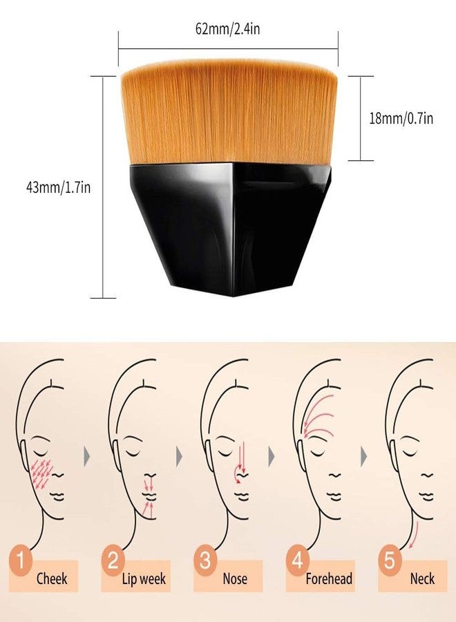 Prosopyare Makeup Brushes, Magic Makeup Brush Face Make Up Brush Flat Top High-Density for Flawless Powder, Blending Liquid or Cream Cosmetics with Portable Case Kabuki Makeup Brush Set for Girls(black) - Image 3