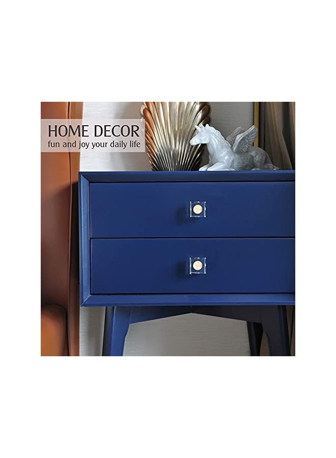 promass Glass Crystal Knobs, Cabinet Knobs and Pulls, Oval Crystal Knobs for Dresser Drawers, Brass Drawer Pull Cabinet Handle Gold Furniture Hardware for Dresser Kitchen 6 Pack (Square) - Image 3