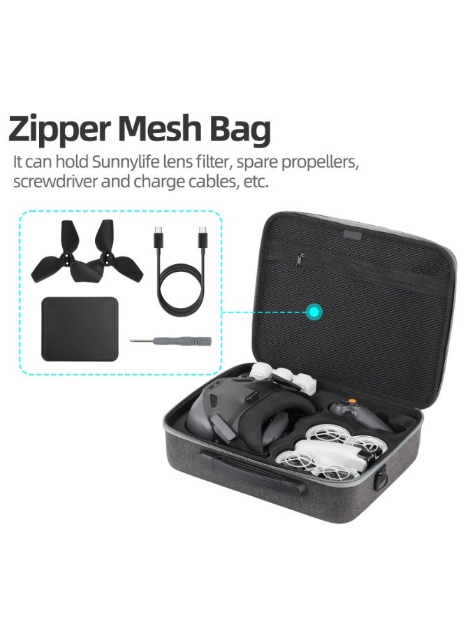 SYOSI Neo Goggles N3 Carrying Case, Portable Storage Shoulder Bag For DJI Neo Drone Accessories, Fits For DJI Goggles N3, RC Motion 3 Controller, Portable PU Leather Storage Neo Shoulder Bag  - Image 5
