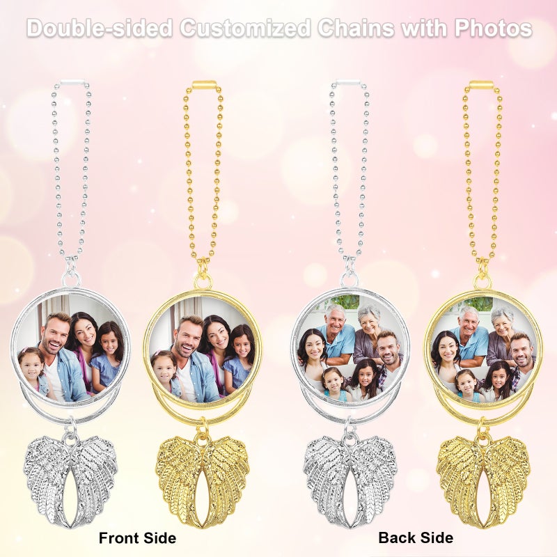 10 Pcs Heat Sublimation Car Keychain Ornament Decorations, Angel Wing Shape Blank Hot Transfer Printing Pendant Jewelry Making（Silver） - Image 2