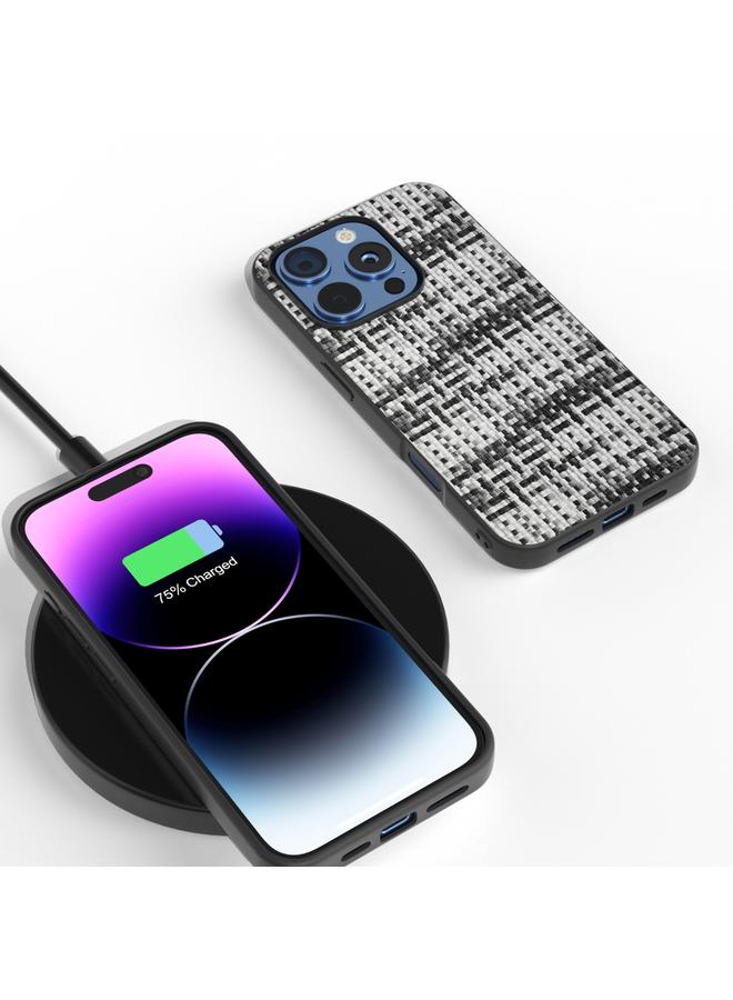 اس-توب جراب لهاتف iPhone 16 Pro Max مصنوع من مادة البولي يوريثان بإطار أسود وملون وملمس شبكي - Image 4