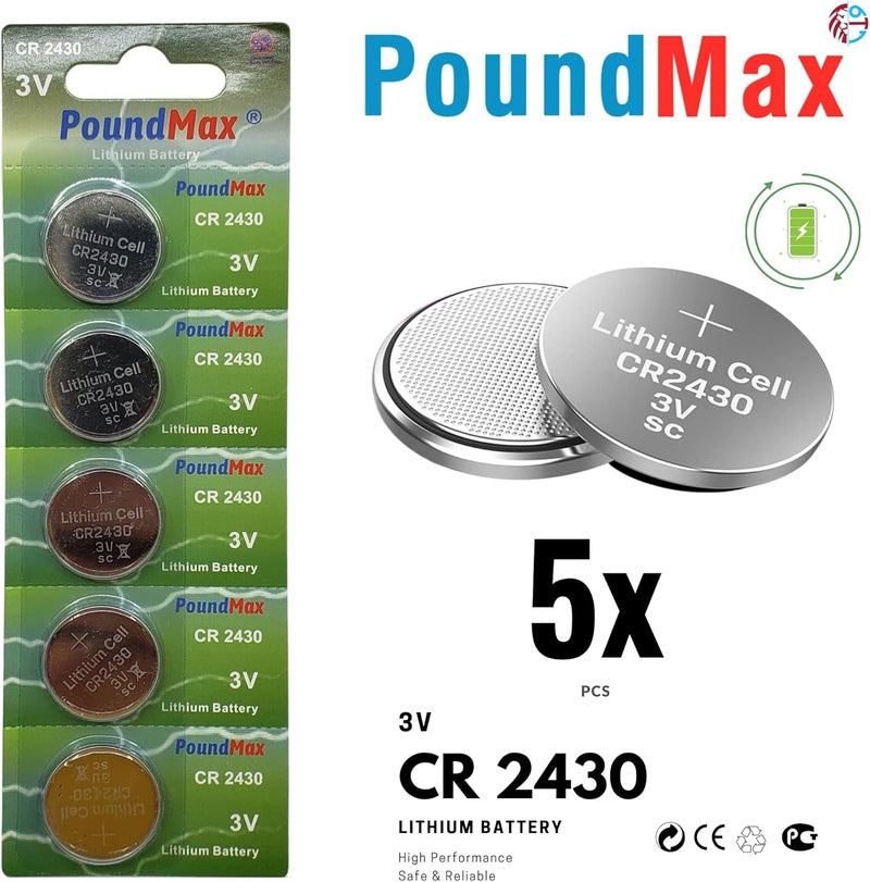 PoundMax 5 x CR2430 3V Lithium Coin Cell Batteries - Image 2