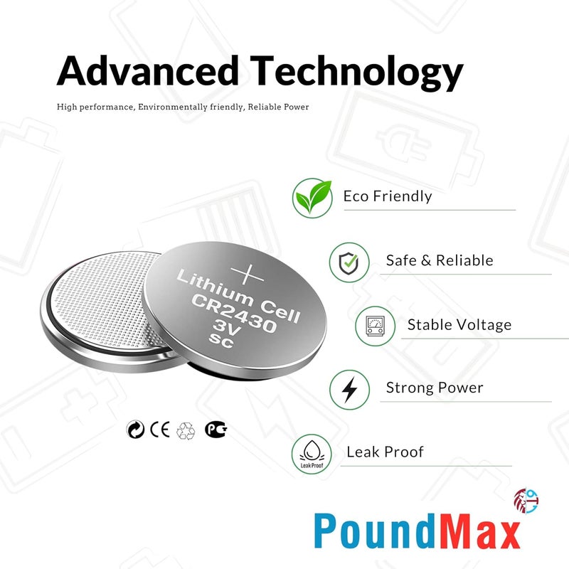 PoundMax 5 x CR2430 3V Lithium Coin Cell Batteries - Image 3