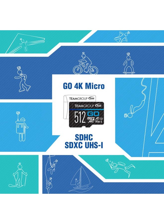 TeamGroup - GO Card 128GB x 2 Pack Micro SDXC UHS-I U3 V30 4K for GoPro & Action Cameras High Speed Flash Memory Card with Adapter for Outdoor, Sports, 4K Shooting TGUSDX128GU364 - Image 1