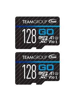 TeamGroup GO Card 128GB x 2 Pack Micro SDXC UHS-I U3 V30 4K for GoPro & Action Cameras High Speed Flash Memory Card with Adapter for Outdoor, Sports, 4K Shooting TGUSDX128GU364  - Image 1