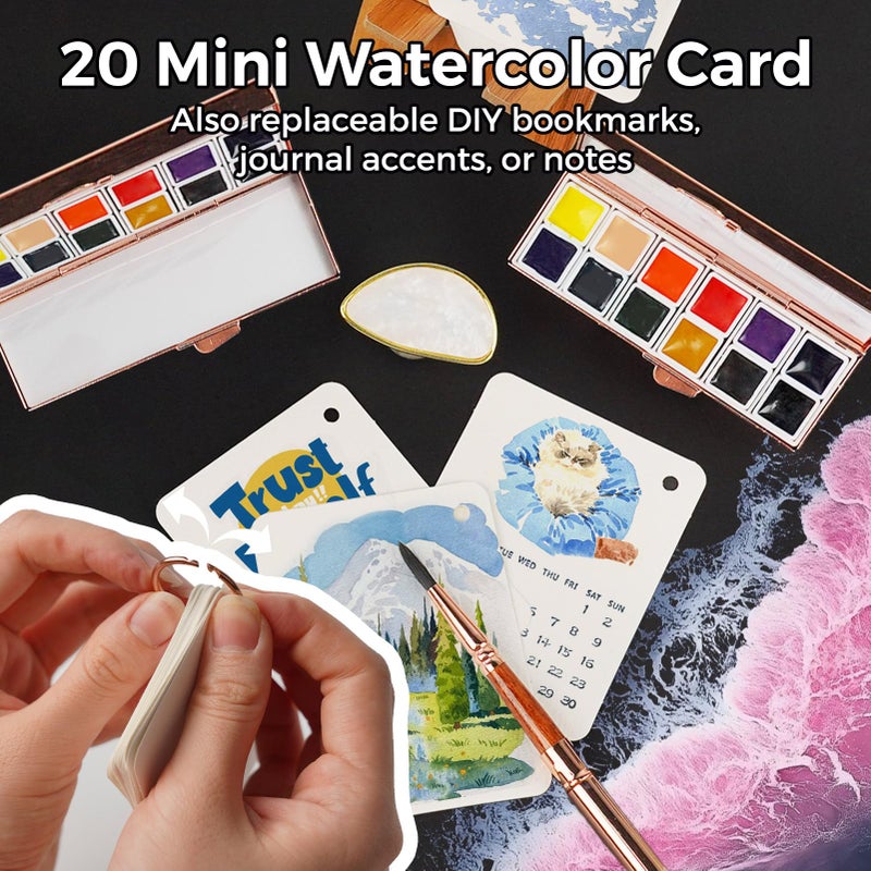 Funto Travel Watercolor Set, Fashion 12-Color Outdoor Paint Kit, with Crossbody Bag, Art Craft, Paint Supplies, Stocking Stuffers for Teen Girls, Portable Gift for Art - Image 3