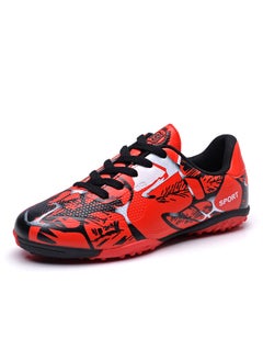 Boys Low-Cut Soccer Cleats for Training Red (broken nails)
