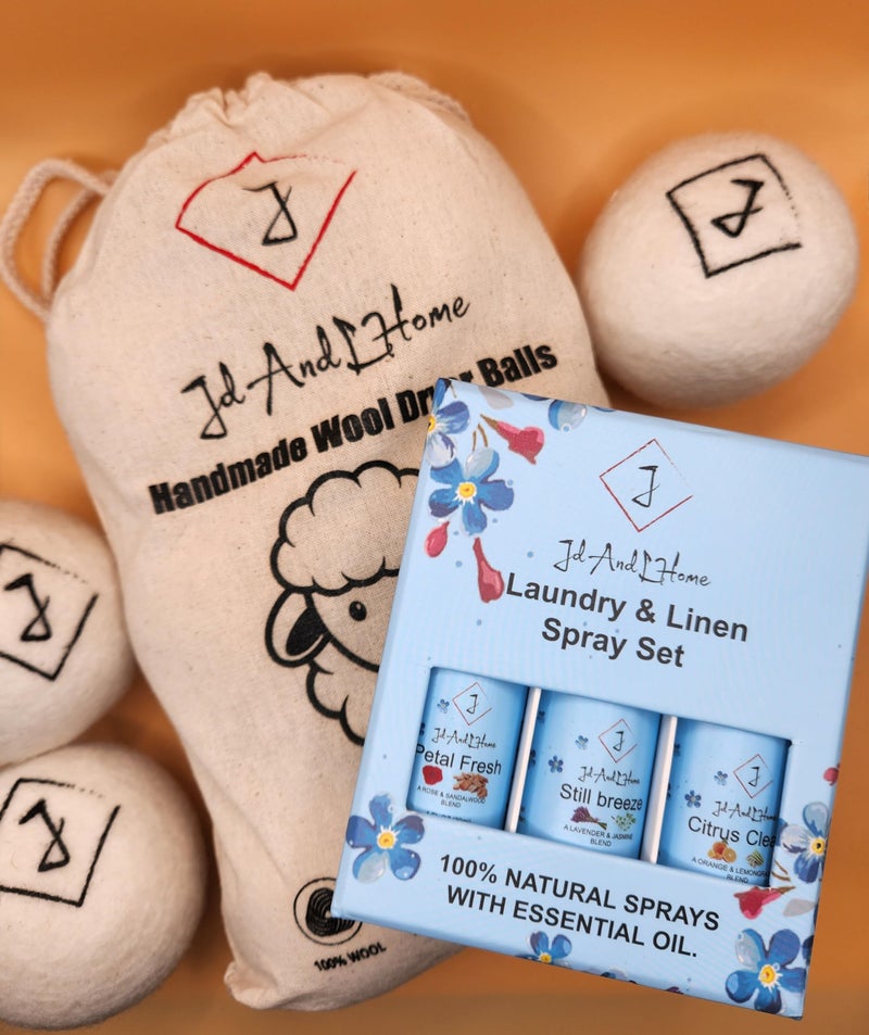 JD and L Home Laundry & Linen Spray - Signature Scent Collection Water-Based with 100% Pure Essential Oils Use with Dryer Balls or on Linens Petel Fresh, Still Breeze, Citrus Clean - Image 1