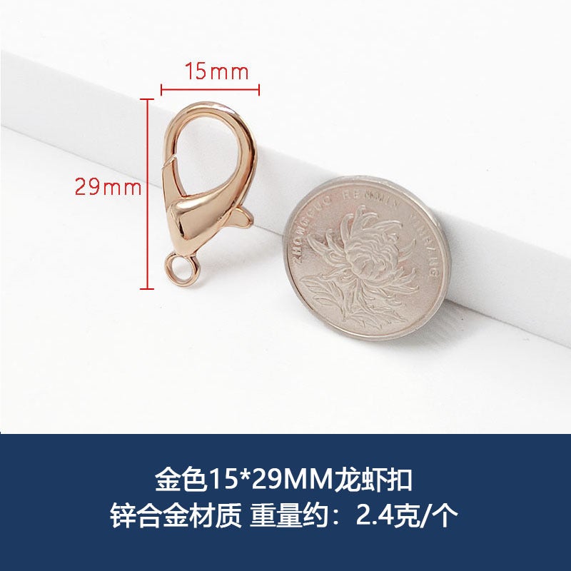 Wholesale Spring Clasp Lobster Claw for DIY Bag Gold 15x 29mm lobster clasp one