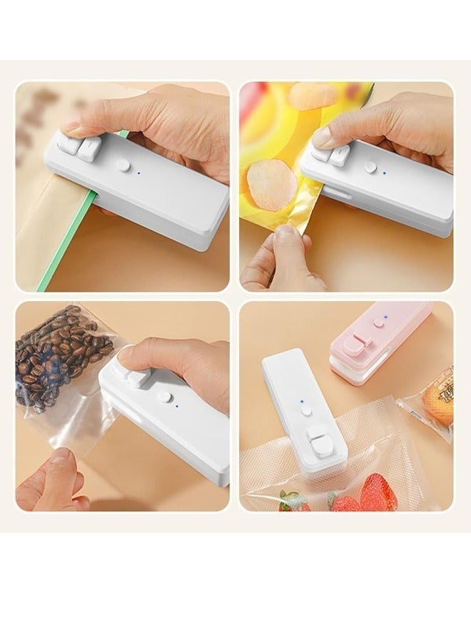كيلا آلة غلق أكياس صغيرة، آلة غلق أكياس قابلة لإعادة الشحن عبر USB 2 في 1، آلة غلق وقاطع مغناطيسية قابلة لإعادة الشحن عبر USB، آلة غلق حرارية صغيرة للأكياس البلاستيكية وأكياس الوجبات الخفيفة - Image 4