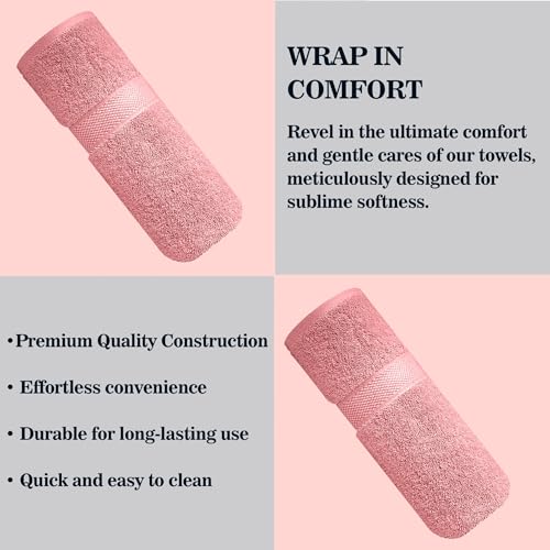 Sulfar 100% Terry Ring Spun Cotton Face Towel - Quick-Dry, Highly Absorbent (480 GSM) (30 x 30 Cm) Basic Pink (Pack of 1) - Image 5