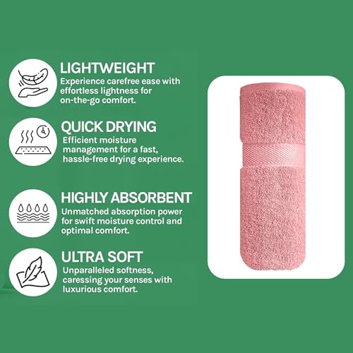 Sulfar 100% Terry Ring Spun Cotton Face Towel - Quick-Dry, Highly Absorbent (480 GSM) (30 x 30 Cm) Basic Pink (Pack of 1) - Image 4
