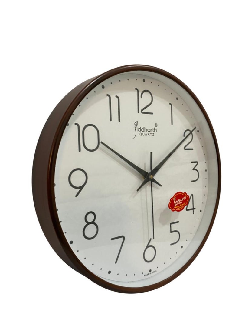 Siddharth Quartz Clock Wall Clock in Wooden Color Round Modern Simple Style Decor Clock for Home,Living Room,Bedroom,Kitchen - Image 2