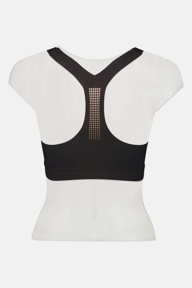 Reebok Women Brand Logo Padded Sports Bra, Black - Image 2