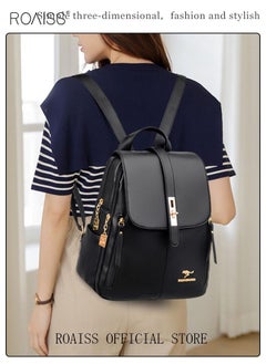 roaiss Shoulder Bag Women's New Women's Bag Trendy Fashion Soft Leather Mommy Casual Large-Capacity Backpack Fashionable on The Street Tidy Storage  - Image 3