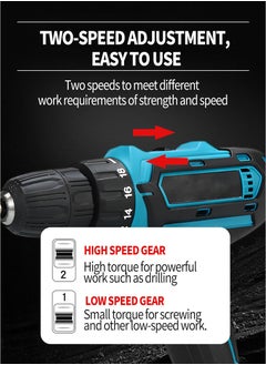 Beirui 28V Impact Cordless Drill Driver Kit with 2 Batteries, 1200 RPM Speed, 24 Accessories, Ideal for Metal, Wood and Wall Projects with Dual Batteries  - Image 5