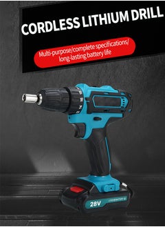 Beirui 28V Impact Cordless Drill Driver Kit with 2 Batteries, 1200 RPM Speed, 24 Accessories, Ideal for Metal, Wood and Wall Projects with Dual Batteries  - Image 2