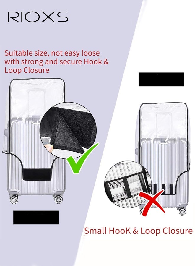 RIOXS Clear PVC Luggage Cover, Waterproof Transparent Travel Suitcase Protector for Wheeled Luggage, Dustproof Anti-Scratch Thickened Baggage Suitcase Cover for 25in Luggage - Image 3