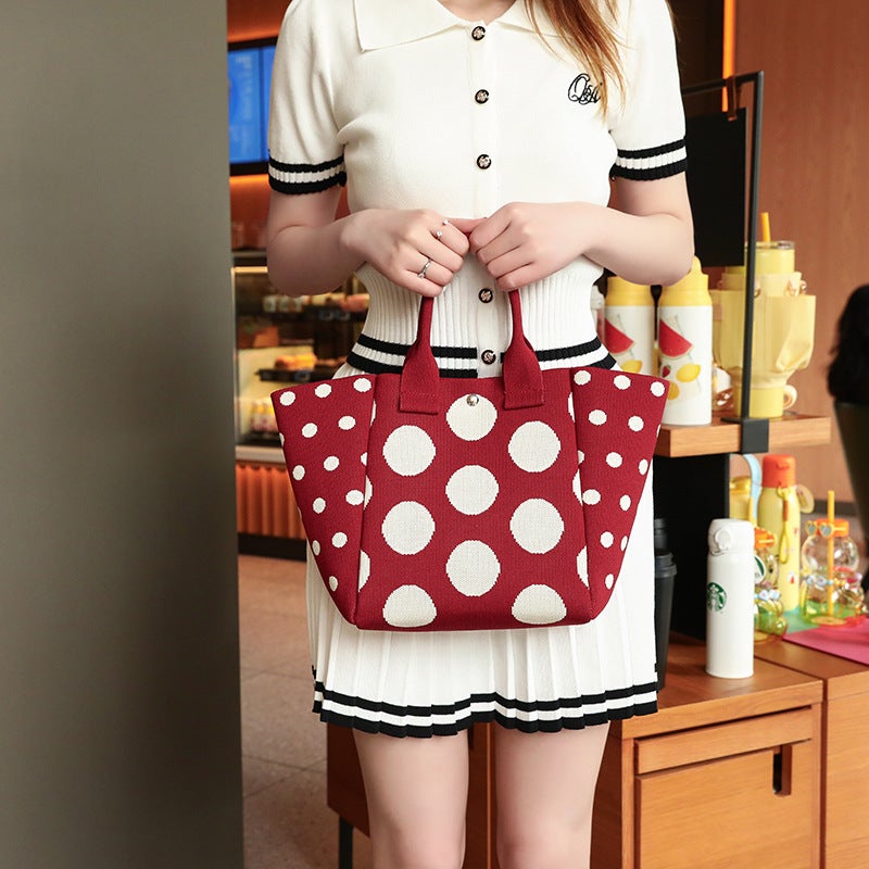 Large-Capacity Fly-Knit Bag For Daily Commuting, Stylish Crossbody Simple Tote Bag - Image 3