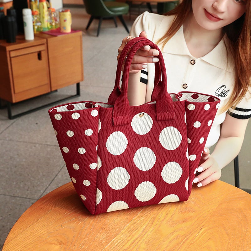 Large-Capacity Fly-Knit Bag For Daily Commuting, Stylish Crossbody Simple Tote Bag - Image 5