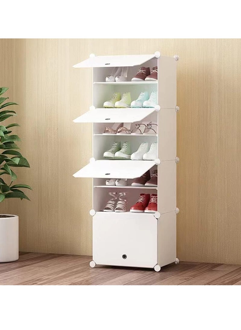 JOMILA Shoe Rack Organizer Shoe Storage Cabinet 24 Pair Plastic Shoe Organizer Shoe Shelves for Closet Hallway Bedroom Entryway  - Image 1