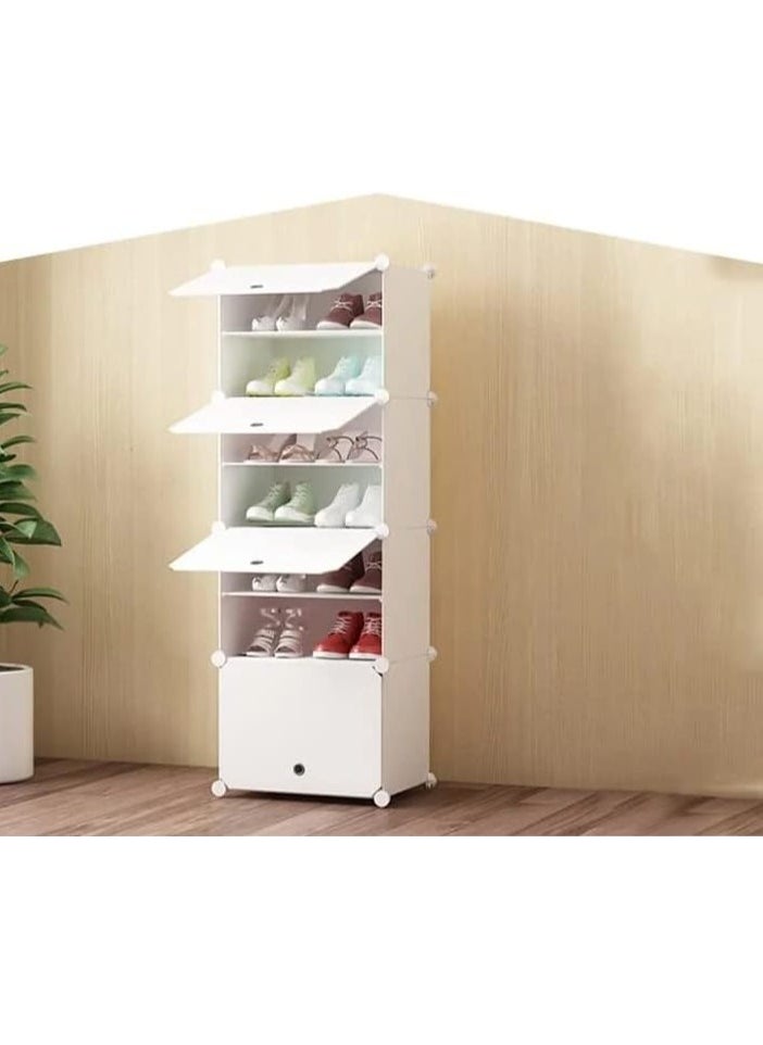JOMILA Shoe Rack Organizer Shoe Storage Cabinet 24 Pair Plastic Shoe Organizer Shoe Shelves for Closet Hallway Bedroom Entryway  - Image 3
