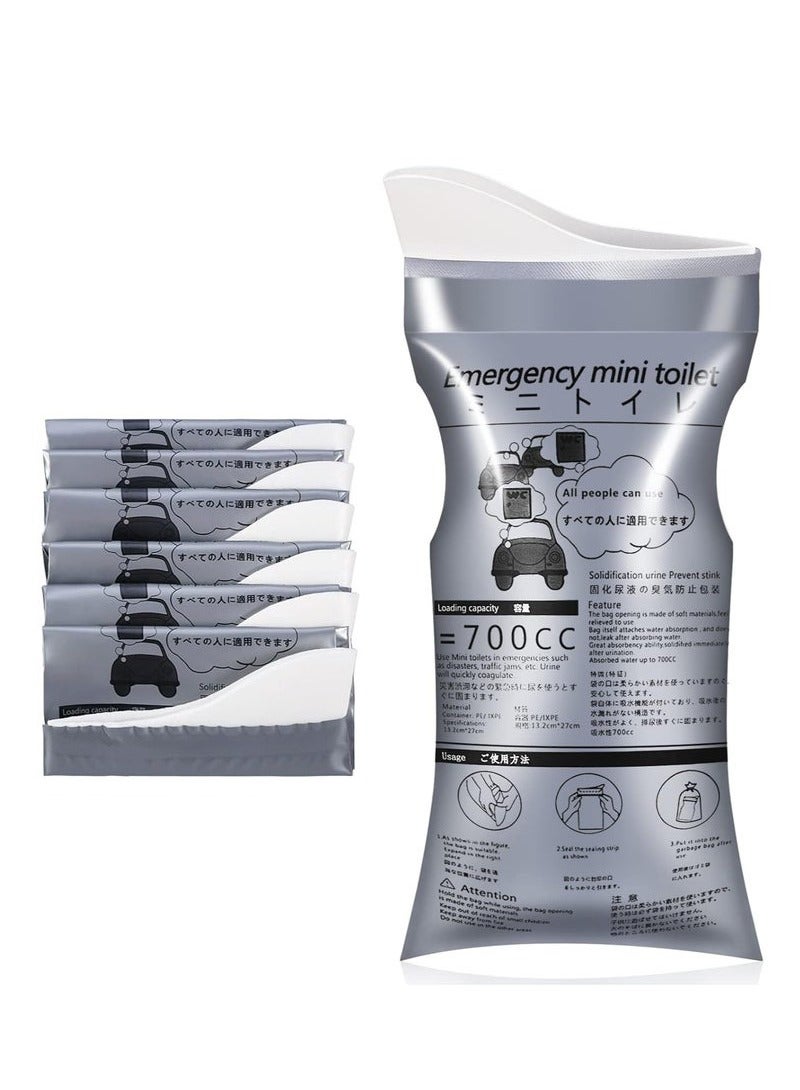 أس تس إل 4 حزمة أكياس البول يمكن التخلص منها، 700 مل حقائب بول السفر للجنسين حقيبة مبولة حقيبة القيء للسفر ازدحام المرور الطوارئ المحمولة التخييم أكياس مبولة للرجال النساء - Image 1