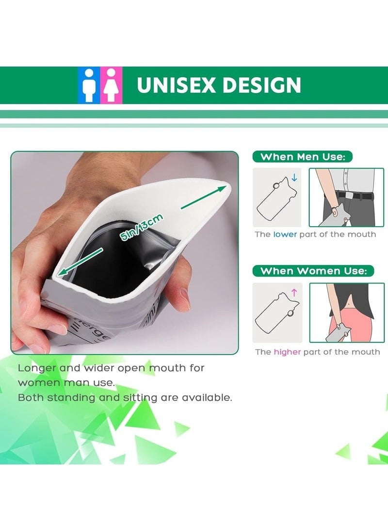 أس تس إل 4 حزمة أكياس البول يمكن التخلص منها، 700 مل حقائب بول السفر للجنسين حقيبة مبولة حقيبة القيء للسفر ازدحام المرور الطوارئ المحمولة التخييم أكياس مبولة للرجال النساء - Image 5