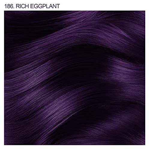 Adore Semi Permanent Hair Color - Vegan and Cruelty-Free Purple Hair Dye - 4 Fl Oz - 186 Rich Eggplant (Pack of 2) - Image 2