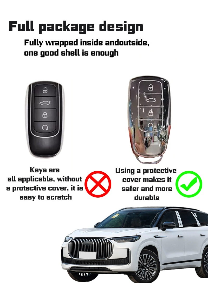 Car key case, suitable for Chery Tiger 8 Tiger 9 car key case, perfect package key, high-end, wear-resistant, material: TPU. - Image 3