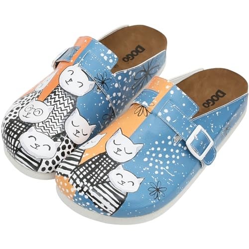 DOGO Clogs for Women – Vegan Leather and Handmade Women’s Mules & Clogs Family Portrait Design, Size 8 - Image 1